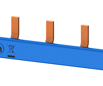 Peine de espigas compacto, 10 mm² N (color azul) int. aut. 1/N, 1 mód., con protección contra contactos directos